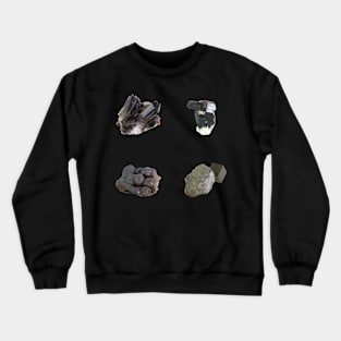 Mineral 4 Pack - Smoky Quartz, Pyrite, Tourmaline, Manganese Crewneck Sweatshirt